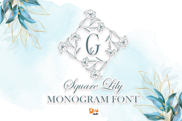 Square Lily Monogram Font Dm Letter Studio 