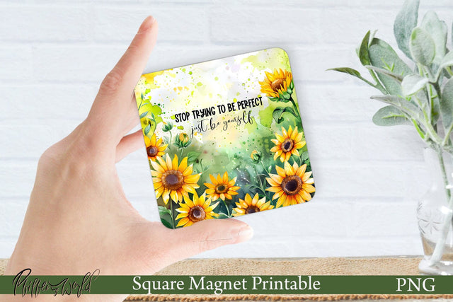 Square Magnet Design | Stop trying to be perfect Sublimation Pfiffen's World 