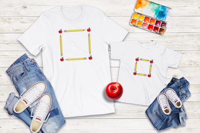 Square Pencil and Apple Frame Embroidery Embroidery/Applique DESIGNS Designed by Geeks 