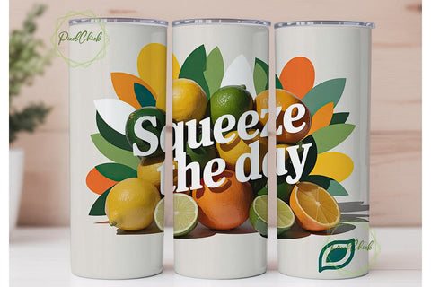 Squeeze the Day 20oz Tumbler Wrap Sublimation PixelChick 