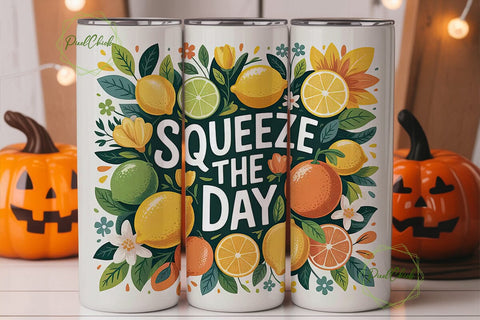 Squeeze the Day 20oz Tumbler Wrap Sublimation PixelChick 