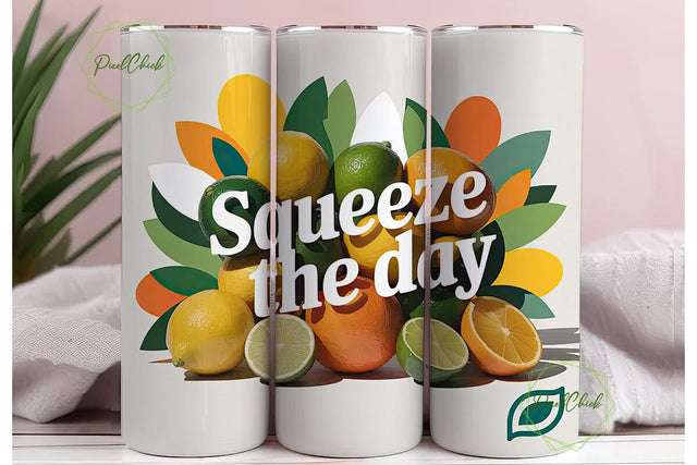 Squeeze the Day 20oz Tumbler Wrap Sublimation PixelChick 