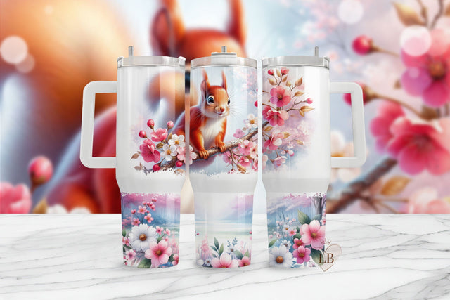 Squirrel 40oz Tumbler Wrap Sublimation Design Sublimation BijouBay 