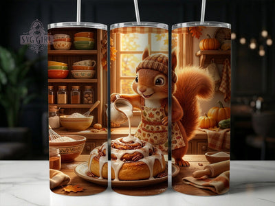 Squirrel Cinnamon Roll 20oz Tumbler, Squirrel Cinnamon Roll, Cinnamon Roll, Squirrel Tumbler, 20oz Tumbler, Cute Squirrel, Cinnamon Roll Tumbler, Tumbler Wrap Sublimation SvggirlplusArt 