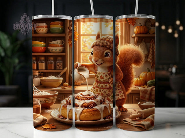Squirrel Cinnamon Roll 20oz Tumbler, Squirrel Cinnamon Roll, Cinnamon Roll, Squirrel Tumbler, 20oz Tumbler, Cute Squirrel, Cinnamon Roll Tumbler, Tumbler Wrap Sublimation SvggirlplusArt 