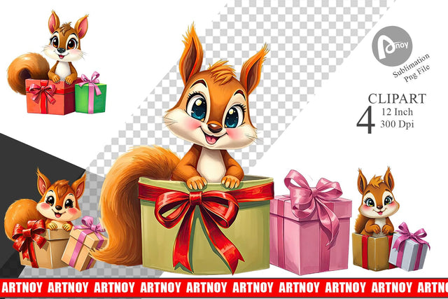 Squirrel Clipart Gift Sublimation artnoy 