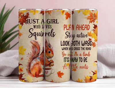 Squirrel Coffee Tumbler 20 Oz Double Walled Stainless Steel Squirrels Whisperer Mug Sublimation PixelChick 