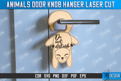 Squirrel Door Knob Hanger | Children's Room | Door Sign | Baby Animals | CNC File SVG Fly Design 