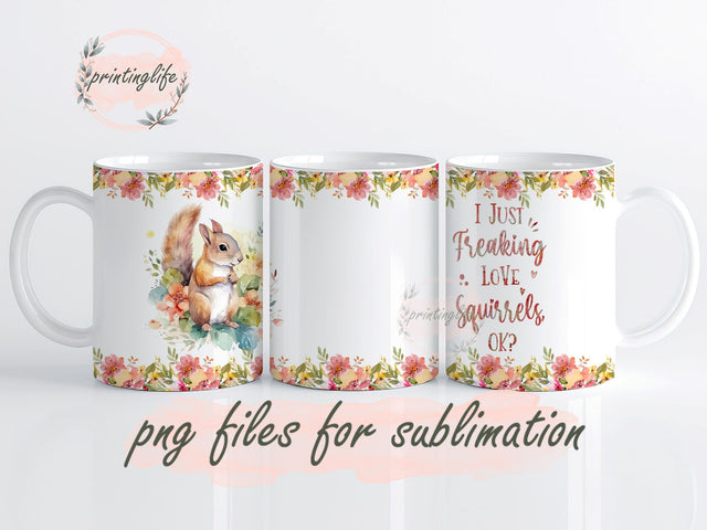 Squirrel Mug Wrap Mug, Squirrel Mug Sublimation Design, Squirrel Mug Wrap, Instant Digital Download PNG Sublimation PrintingLife 