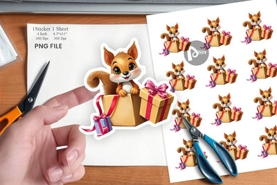 Squirrel Sticker Gift Sublimation artnoy 