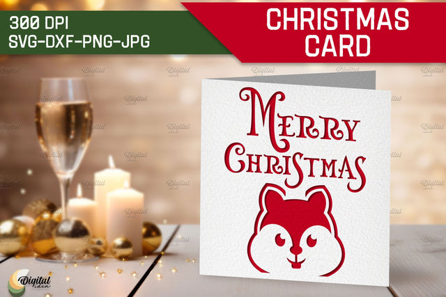 Squirrel SVG. Christmas Card Animal. Layered Papercut 3D Paper Evgenyia Guschina 