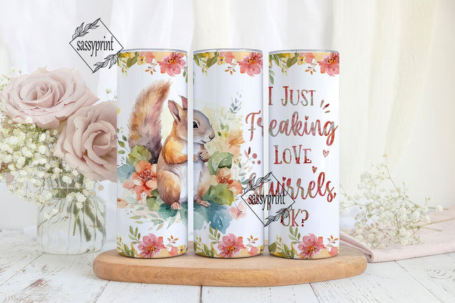 Squirrel Tumbler Cup Gifts For Women - Birthday Christmas Gifts For Squirrel Lovers - Squirrel Skinny Tumbler Wrap, 20oz Tumbler Sublimation Design Sublimation sassyprint 