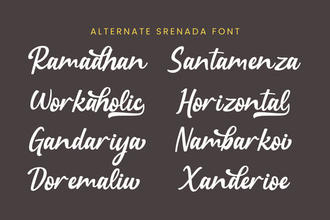 Srenada Font ahweproject 