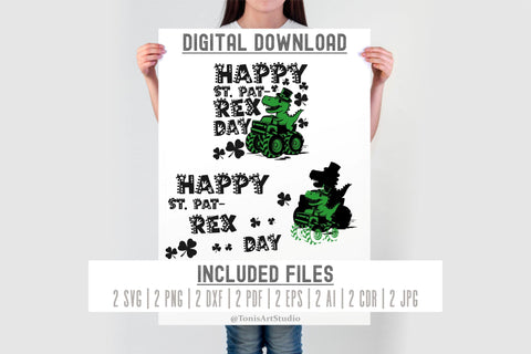 St. Pat-Rex Day SVG | T-Rex Monster Truck St. Patrick’s Day SVG TonisArtStudio 