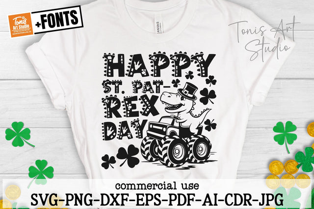 St. Pat-Rex Day SVG | T-Rex Monster Truck St. Patrick’s Day SVG TonisArtStudio 