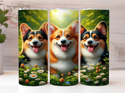 St Patrick Corgi Dog Tumbler, Corgi Dog, Dog Mom, Holiday Theme, Whimsical Art, 20Oz Tumbler, Sublimation Wrap Sublimation Lara' s Designs 