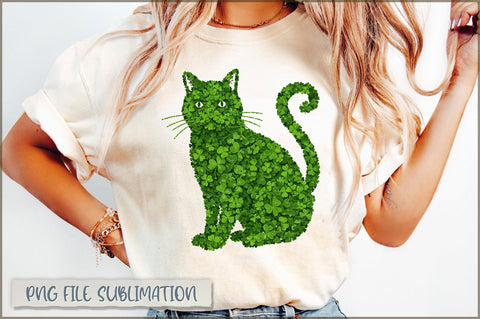 St Patrick Day Cat Shamrock Cat Sublimation Sublimation Shetara Begum 