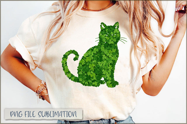 St Patrick Day Cat Shamrock Cat Sublimation Sublimation Shetara Begum 
