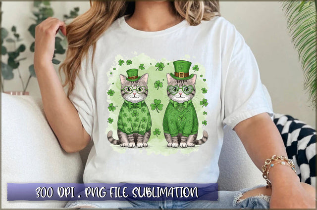 St Patrick Day Cats in Hat PNG Sublimation Shetara Begum 