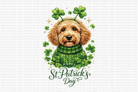 St Patrick Dog PNG | Shamrock Puppy Sublimation Design SVG BillahCrafts 