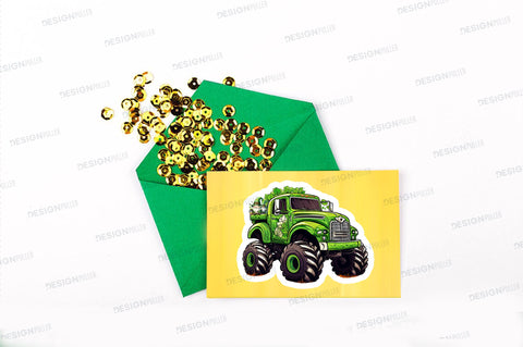 St patrick monster truck Sticker Design Sublimation Regulrcrative 
