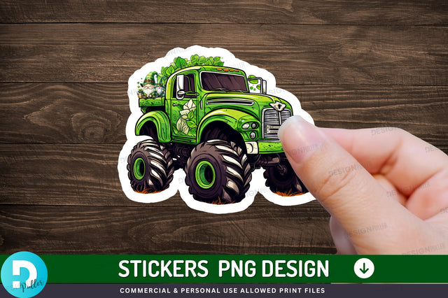 St patrick monster truck Sticker Design Sublimation Regulrcrative 