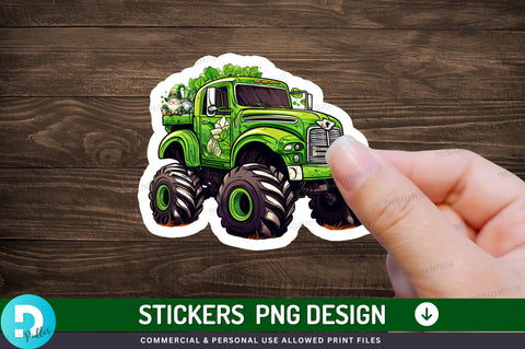 St patrick monster truck Sticker Design Sublimation Regulrcrative 
