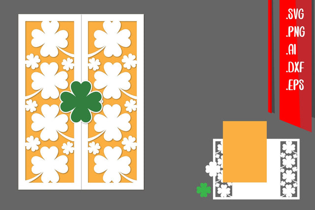 St Patrick Trifold Pocket card SVG zafrans studio 