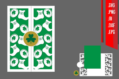 St Patrick Trifold Pocket card SVG zafrans studio 