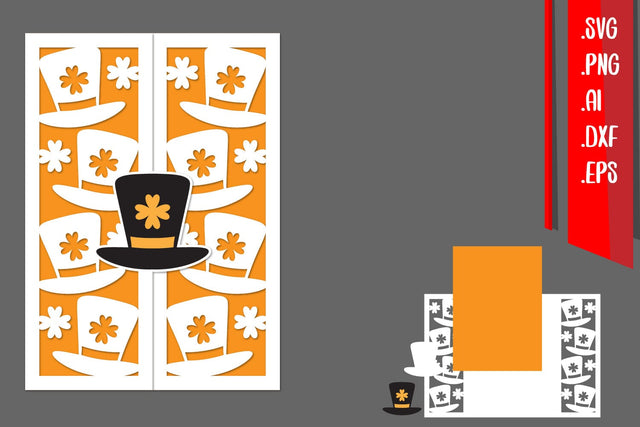 St Patrick Trifold Pocket card SVG zafrans studio 