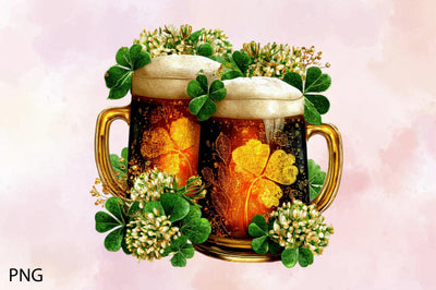St Patrick’s Beer Mugs PNG Sublimation SVGArt 