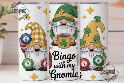 St. Patrick's Bingo Gnomes 20oz Tumbler Sublimation sassyprint 