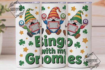 St. Patrick's Bingo Gnomes 20oz Tumbler Sublimation sassyprint 