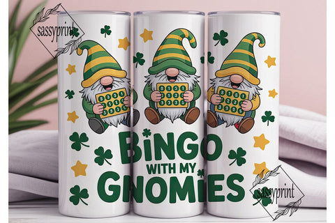 St. Patrick's Bingo Gnomes 20oz Tumbler Sublimation sassyprint 