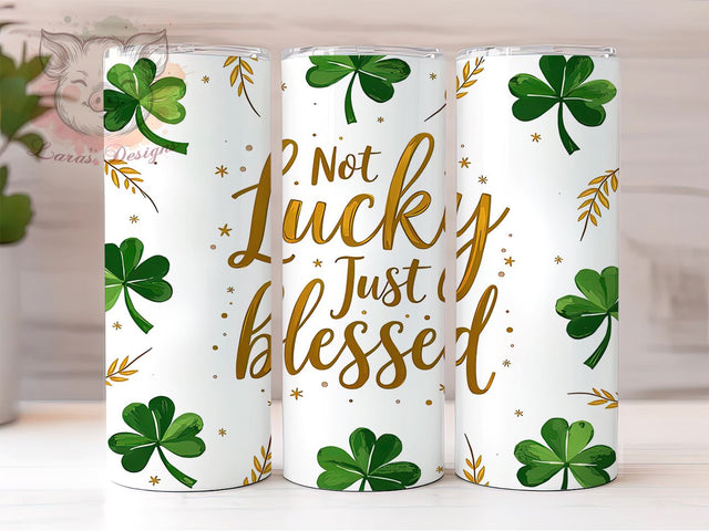 St Patrick's Blessed 20oz Tumbler Wrap, Shamrock, St Patrick's Day, Not Lucky Just Blessed 20oz Tumbler, Tumbler Wrap, Sublimation Design, Irish Blessing, Faith-Based Gift Sublimation Lara' s Designs 
