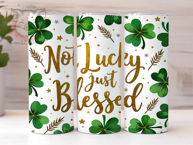 St Patrick's Blessed 20oz Tumbler Wrap, Shamrock, St Patrick's Day, Not Lucky Just Blessed 20oz Tumbler, Tumbler Wrap, Sublimation Design, Irish Blessing, Faith-Based Gift Sublimation Lara' s Designs 