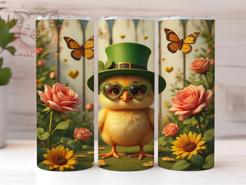 St Patrick's Chicken 20oz Tumbler, Chicken Tumbler, 20oz Tumbler Wrap, Sublimation Design, St Patrick's Sublimation, Festive Tumbler, Holiday Tumbler Wrap Sublimation Lara' s Designs 