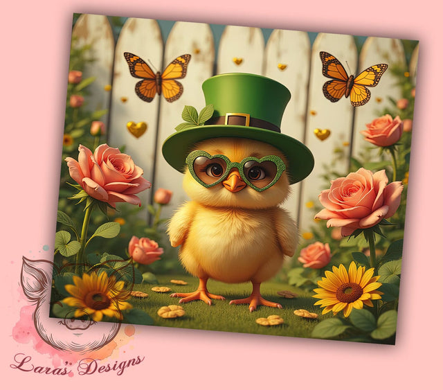 St Patrick's Chicken 20oz Tumbler, Chicken Tumbler, 20oz Tumbler Wrap, Sublimation Design, St Patrick's Sublimation, Festive Tumbler, Holiday Tumbler Wrap Sublimation Lara' s Designs 