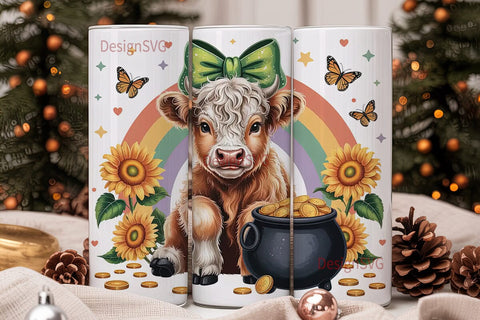 St. Patrick's Cow Calf 20oz Tumbler Wrap Sublimation DesignSVG 