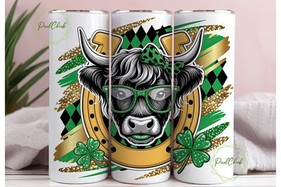 St. Patrick's Cow Tumbler Wrap Sublimation PixelChick 