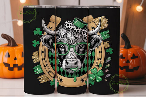 St. Patrick's Cow Tumbler Wrap Sublimation PixelChick 