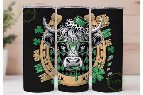 St. Patrick's Cow Tumbler Wrap Sublimation PixelChick 