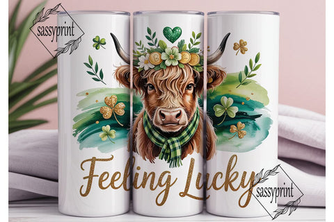 St. Patrick's Cow Tumbler Wrap Sublimation sassyprint 