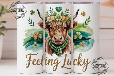 St. Patrick's Cow Tumbler Wrap Sublimation sassyprint 