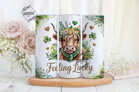 St. Patrick's Cow Tumbler Wrap Sublimation sassyprint 