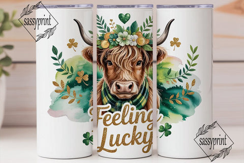 St. Patrick's Cow Tumbler Wrap Sublimation sassyprint 