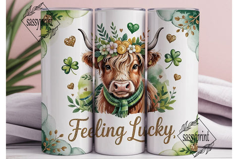 St. Patrick's Cow Tumbler Wrap Sublimation sassyprint 