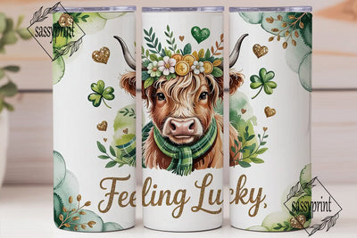 St. Patrick's Cow Tumbler Wrap Sublimation sassyprint 