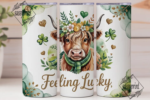 St. Patrick's Cow Tumbler Wrap Sublimation sassyprint 