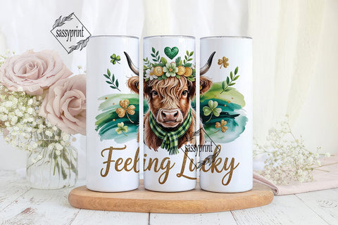 St. Patrick's Cow Tumbler Wrap Sublimation sassyprint 